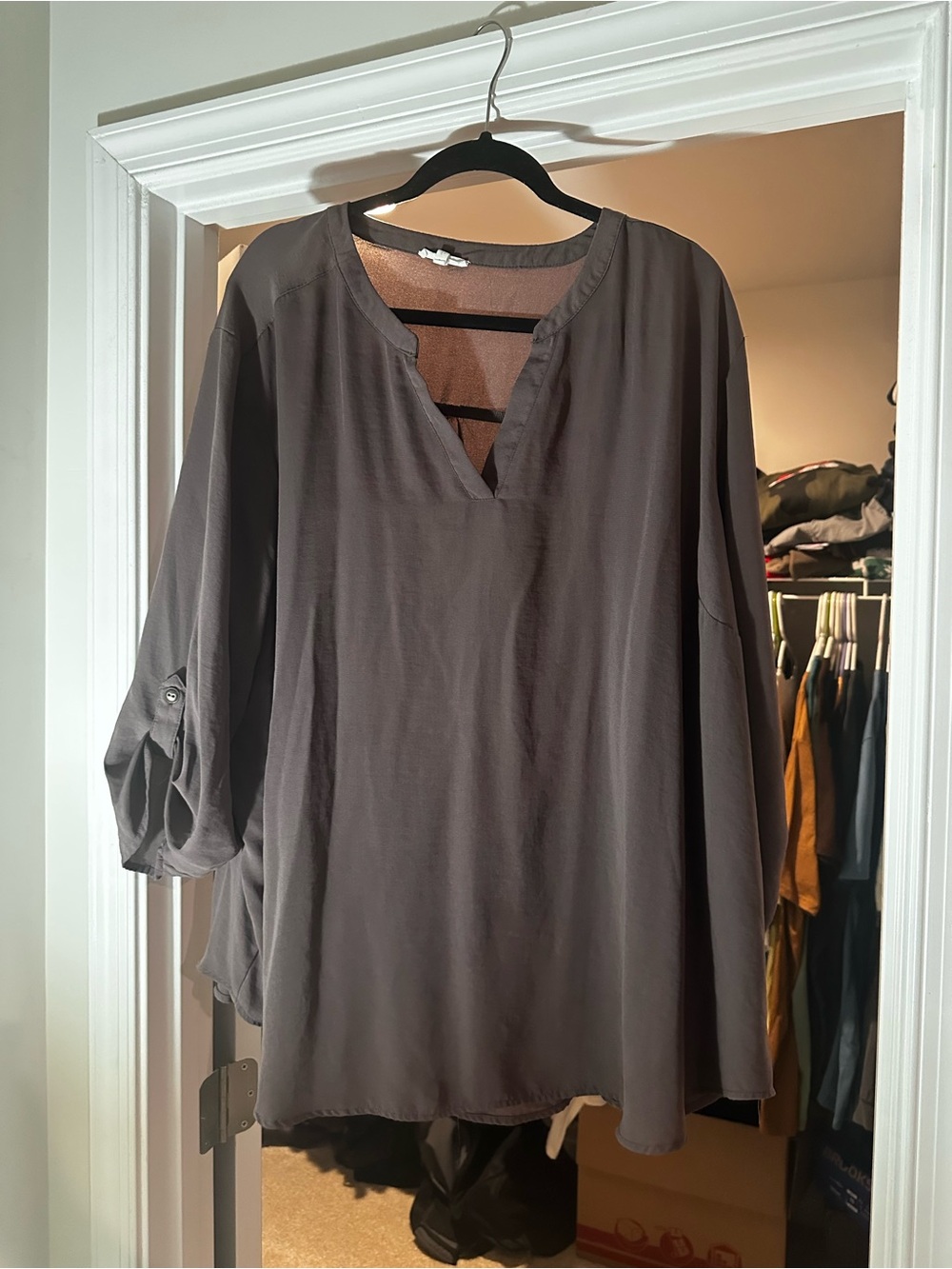 Maurices Relaxed Tunic Top in Brown